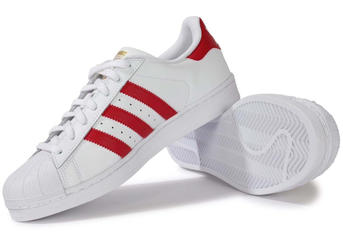 superstar rouge bande blanche